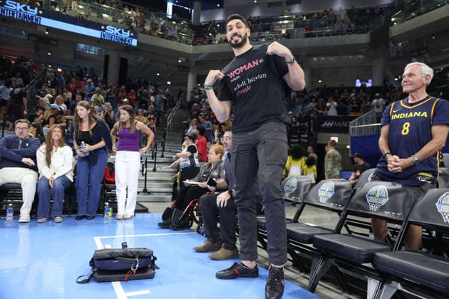 CHICAGO, USA - August 23: Enes Kanter Freedom attends the WNBA, Basketball Damen, USA game between the Chicago Sky and Indiana Fever at Wintrust Arena on Saturday, August 8 in Chicago, USA  Copyright: xShainaxBenhiyoun SPPx Sportspressphoto_SPR214304