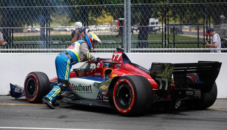 August 23, 2026: Sting Ray Robb, driver of the 77 Juncos Hollinger Racing Chevrolet wrecks out of turn 7 during the NTT IndyCar, Indy Car, IRL, USA Series Freedom 250 on August 22, 2026 on the streets of Washington, DC. CSM Washington Dc USA - ZUMAc04_ 20260823_zma_c04_086 Copyright: xJustinxCooperx