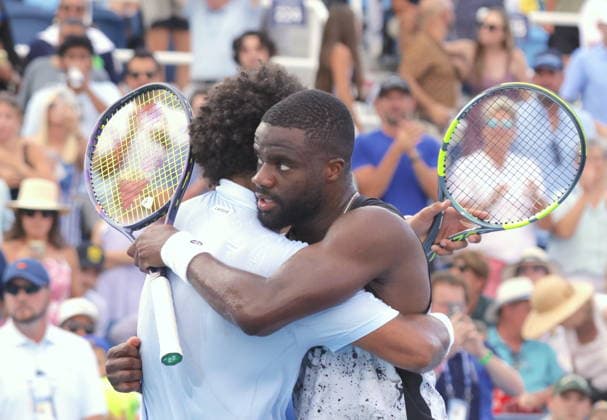 Cincinatti Open tennis tournament Frances Tiafoe of the USA (R) hugs Arthur Fils of France (L) after losing to him during their final match of the Cincinnati Open tennis tournament in Cincinnati, Ohio, USA, 23 August 2026. CINCINNATI OHIO UNITED STATES  Copyright: xMARKxLYONSx