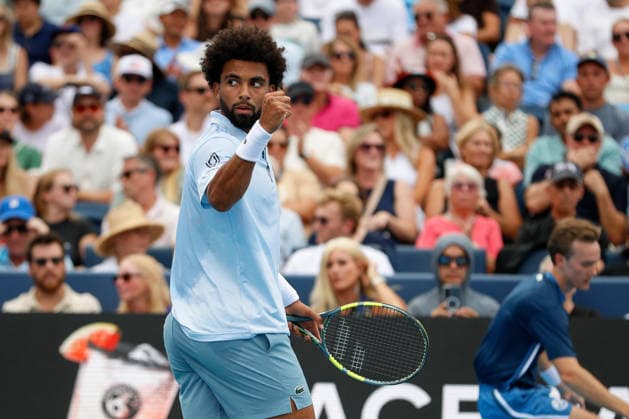 CINCINNATI, OH - AUGUST 23: Arthur Fils of France reacts during the final round of the Cincinnati Open at the Lindner Family Tennis Center on August 23, 2026 in Mason, Ohio. (Photo by Ian Johnson Icon Sportswire) TENNIS: AUG 23 Cincinnati Open EDITORIAL USE ONLY Icon260823011