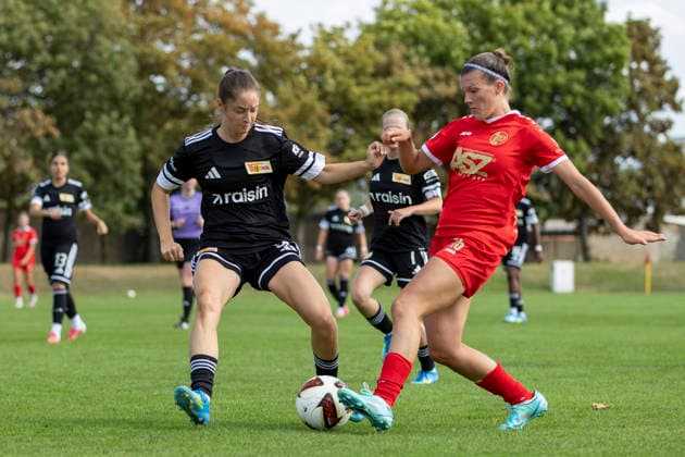 Regionalliga Nordost Frauen: 1. FFV Erfurt vs. 1. FC Union Berlin II; Erfurt; 23.08.2026 Lene Clausen ( 4; 1. FC Union Berlin II) gegen Tessa Berger ( 16; 1. FFV Erfurt) Regionalliga Nordost Frauen: 1. FFV Erfurt vs. 1. FC Union Berlin II; Sportforum Johannesplatz Erfurt; 23.08.2026 *** Northeast Regional League Women s Division 1: FFV Erfurt vs. 1 FC Union Berlin II, Erfurt, August 23, 2026; Lene Clausen 4 (1 FC Union Berlin II) vs. Tessa Berger 16 (1 FFV Erfurt); Northeast Regional League Women s Division 1: FFV Erfurt vs. 1 FC Union Berlin II Sportforum Johannesplatz, Erfurt, August 23, 2026 Copyright: xBEAUTIFULxSPORTS Duehringx