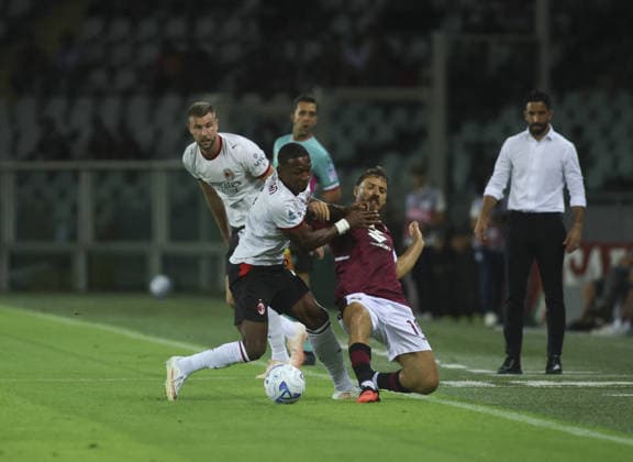 SOCCER - Serie A - Torino FC vs. AC Milan Photo by IPA ABACAPRESS.COM87741368 - Nikola Vlasic of Torino FC and Pervis Estupinan of AC Milan during the 2026 27 Coppa Italia soccer match between Torino FC and Carrarese Calcio 1908 on August 23, 2026, at the Stadio Olimpico Grande Torino in Turin, Italy. Photo by Nderim KACELI Turin Italy  Copyright: xIPAxSport ABACAx