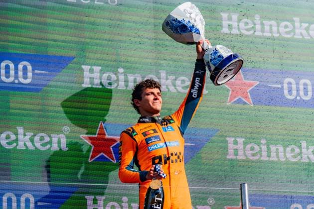 FIA Formula 1 World Championship, WM, Weltmeisterschaft Dutch Grand Prix 2026 Zandvoort, 20.08.2026, Das Rennen, Grosser Preis Sieger des Grand Prix in Zandvoort: Lando Norris *** FIA Formula 1 World Championship, 2026 Dutch Grand Prix at Zandvoort, August 20, 2026, The Race, Grand Prix Winner at Zandvoort: Lando Norris Copyright: xBahhoxKarax