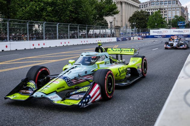 IndyCar, Indy Car, IRL, USA hits the streets of Washington for the first time in a race launched by Trump WASHINGTON, D.C., UNITED STATES - AUGUST 23: IndyCar drivers speed along Pennsylvania Avenue near iconic landmarks around the National Mall during the Freedom 250 Grand Prix in Washington, D.C., United States, on August 23, 2026. Held on a 1.7-mile, seven-turn street circuit to commemorate the 250th anniversary of U.S. independence, the historic event marked IndyCar s first-ever race through the capital s streets. Kyle Kirkwood ( 27, Andretti Global, Sam s Club Honda) claimed victory at the Freedom 250 Grand Prix after leading 128 of the 147 laps. Hasan Akbas Anadolu Washington United States. Editorial use only. Please get in touch for any other usage.  Copyright: x2026xAnadoluxHasanxAkbasx