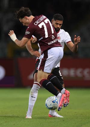 Torino v AC Milan - Serie A - Stadio Grande Torino Turin, Italy, 23rd August 2026. Ruben Loftus-Cheek of AC Milan battles for possession with Alessio Cacciamani of Torino FC during the Torino vs AC Milan Serie A match at Stadio Grande Torino, Turin. Picture credit should read: Jonathan Moscrop Turin Stadio Olimpico Grande Torino Italy