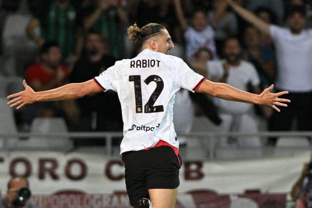 ADRIEN RABIOT, Milan, Serie A 2026-27, Torino-Milan 1-2, azione, action, single shot, esultanza, jubel, joy, celebration, maglia numero, shirt number SERIE A 2026-27 TORINO-MILAN 1-2