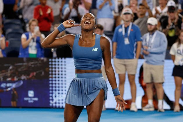 CINCINNATI, OH - AUGUST 23: Coco Gauff of the United States reacts after winning the final round of the Cincinnati Open at the Lindner Family Tennis Center on August 23, 2026 in Mason, Ohio. (Photo by Ian Johnson Icon Sportswire) TENNIS: AUG 23 Cincinnati Open EDITORIAL USE ONLY Icon260823035