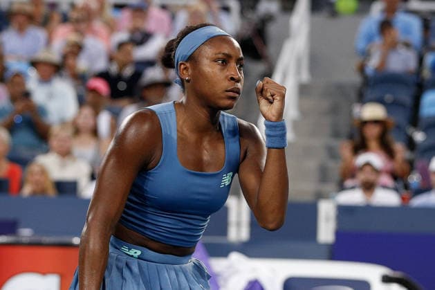 CINCINNATI, OH - AUGUST 23: Coco Gauff of the United States reacts during the final round of the Cincinnati Open at the Lindner Family Tennis Center on August 23, 2026 in Mason, Ohio. (Photo by Ian Johnson Icon Sportswire) TENNIS: AUG 23 Cincinnati Open EDITORIAL USE ONLY Icon260823047