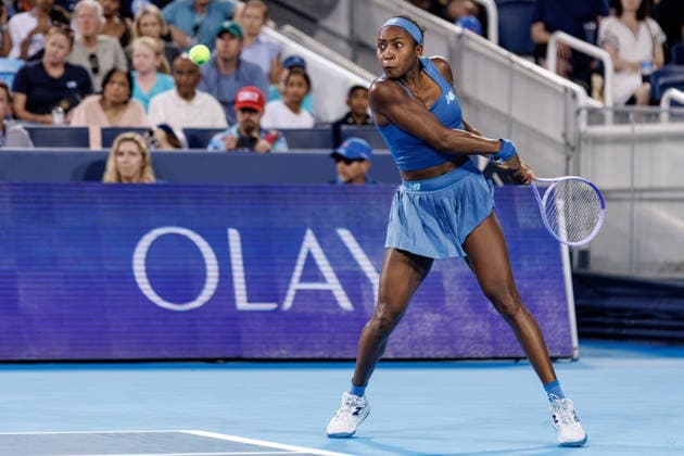 August 23, 2026, Mason, Ohio, U.S: Coco Gauff (USA) hits a two-handed backhand during the womenÃ¢â‚¬â ¢s Championship of the Cincinnati Open at the Lindner Family Tennis Center , Mason, Oh. WTA, Tennis Damen 2026 - Cincinnati Open - WomenÃ¢â‚¬â ¢S Championship  - ZUMAs304 20260823_zaf_s304_063 Copyright: xScottxStuartx