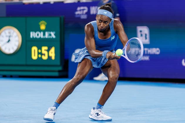 August 23, 2026, Mason, Ohio, U.S: Coco Gauff (USA) hits a two-handed backhand during the womenÃ¢â‚¬â ¢s Championship of the Cincinnati Open at the Lindner Family Tennis Center , Mason, Oh. WTA, Tennis Damen 2026 - Cincinnati Open - WomenÃ¢â‚¬â ¢S Championship  - ZUMAs304 20260823_zaf_s304_076 Copyright: xScottxStuartx