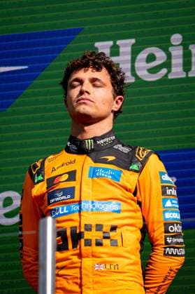 F1 2026: Dutch Grand Prix in Zandvoort, Netherlands - 23 Aug 2026 Lando Norris (GBR) (McLaren Mastercard F1 Team) on the podium after the race of the Formula 1 Heineken Dutch Grand Prix 2026 at the Circuit Zandvoort. Zandvoort Netherlands Copyright: xLucaxMartinix xSOPAxImagesx Luca-Martini-1444309