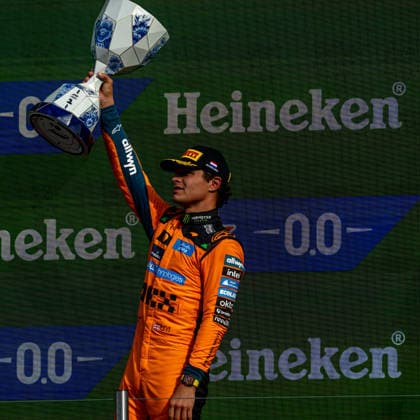 ZANDVOORT, NETHERLANDS: Lando Norris wins the Dutch Grand Pirx during the 2026 Formula 1 Dutch Grand Prix at the Circuit Zandvoort in Zandvoort, Netherlands
