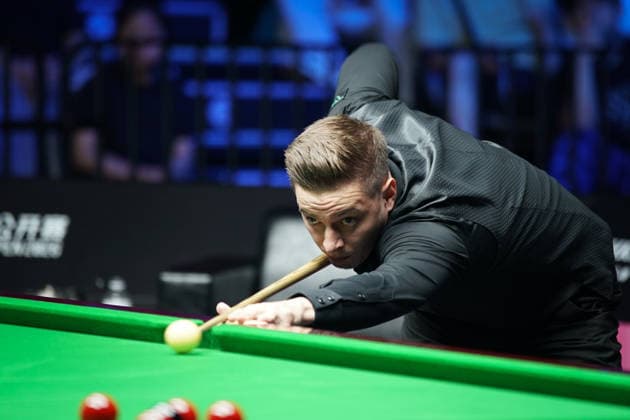 WUHAN, CHINA - AUGUST 24: Ashley Carty of England plays a shot in the second round match against Ronnie O Sullivan of England on day 2 of Wuhan Open 2026 at the Optics Valley Gymnasium of Huazhong University of Science and Technology on August 24, 2026 in Wuhan, Hubei Province of China.  Copyright: xTaixChengzhex 111661822422