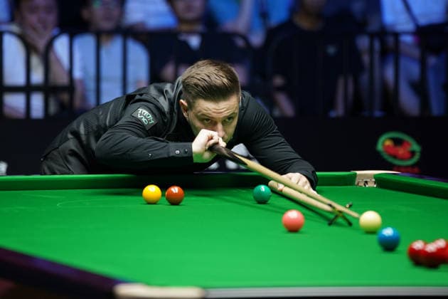 WUHAN, CHINA - AUGUST 24: Ashley Carty of England plays a shot in the second round match against Ronnie O Sullivan of England on day 2 of Wuhan Open 2026 at the Optics Valley Gymnasium of Huazhong University of Science and Technology on August 24, 2026 in Wuhan, Hubei Province of China.  Copyright: xTaixChengzhex 111661822408