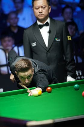 WUHAN, CHINA - AUGUST 24: Ashley Carty of England plays a shot in the second round match against Ronnie O Sullivan of England on day 2 of Wuhan Open 2026 at the Optics Valley Gymnasium of Huazhong University of Science and Technology on August 24, 2026 in Wuhan, Hubei Province of China.  Copyright: xTaixChengzhex 111661822409