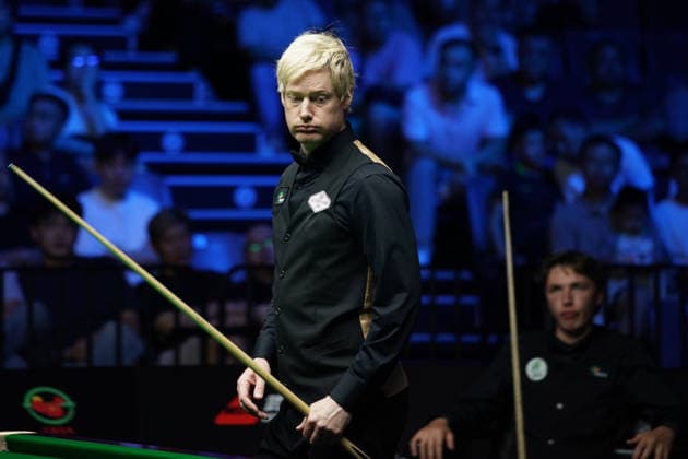 WUHAN, CHINA - AUGUST 24: Neil Robertson of Australia reacts in the second round match against Ben Mertens of Belgium on day 2 of Wuhan Open 2026 at the Optics Valley Gymnasium of Huazhong University of Science and Technology on August 24, 2026 in Wuhan, Hubei Province of China.  Copyright: xTaixChengzhex 111661822642