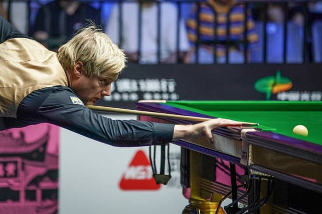 WUHAN, CHINA - AUGUST 24: Neil Robertson of Australia plays a shot in the second round match against Ben Mertens of Belgium on day 2 of Wuhan Open 2026 at the Optics Valley Gymnasium of Huazhong University of Science and Technology on August 24, 2026 in Wuhan, Hubei Province of China.  Copyright: xTaixChengzhex 111661822636
