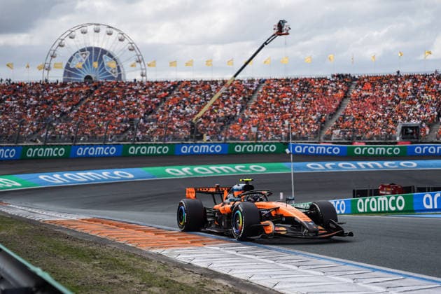(260824) -- ZANDVOORT, Aug. 24, 2026 -- McLaren s British driver Lando Norris competes during the Formula 1 Dutch Grand Prix Race at Zandvoort Circuit, near Amsterdam, the Netherlands, Aug. 23, 2026. ) (SP)NETHERLANDS-ZANDVOORT-F1-DUTCH GRAND PRIX PengxZiyang 