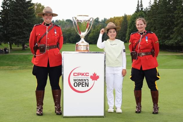 Golf: CPKC Women s Open Miyu Yamashita of Japan poses for a photo after winning the CPKC Women s Open golf tournament at Royal Mayfair Golf Club in Edmonton, Canada, on Aug. 23, 2026.  A14AA0005626552P