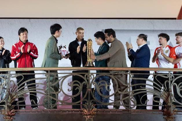 Emmanuel Macron And Mohammed Bin Salman Attend Esports World Cup Closing Ceremony - Paris Football player Cristiano Ronaldo and EWC champions during the closing ceremony of the Esports World Cup at the Grand Palais in Paris, France, 23 August 2026. Photo by Raphael Lafargue ABACAPRESS.COM Paris Ile-de-France France  Copyright: xLafarguexRaphael ABACAx