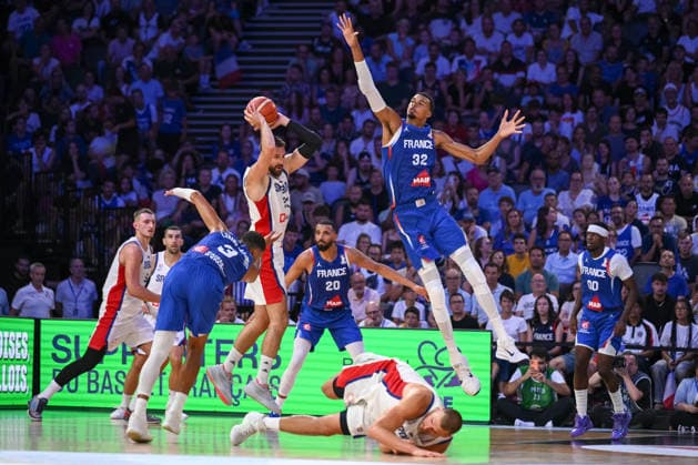 Victor Wembanyama during the 2027 World Cup warm-up match between France and Serbia at the CO™MET Arena in OrlÃ ans on 23 August 2026. - 23 08 2026 - France France OrlÃ ans -  JulienxMattiax xLexPictorium LePictorium_0339398