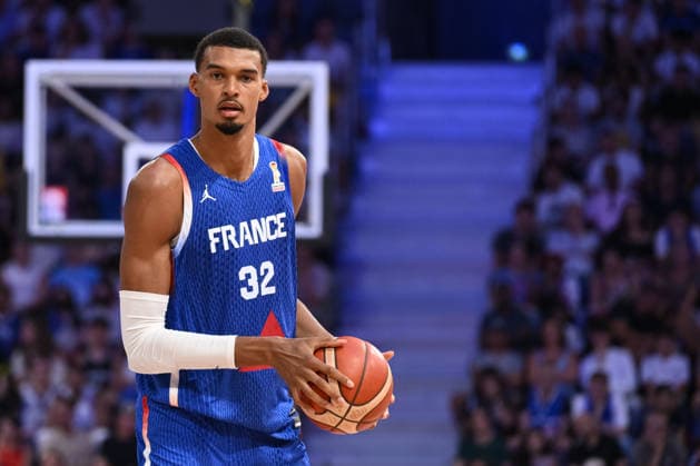 Victor Wembanyama during the 2027 World Cup warm-up match between France and Serbia at the CO™MET Arena in OrlÃ ans on 23 August 2026. - 23 08 2026 - France France OrlÃ ans -  JulienxMattiax xLexPictorium LePictorium_0339422