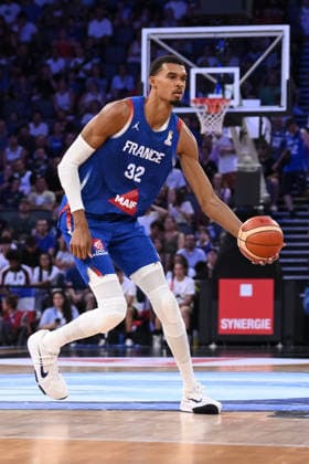 Victor Wembanyama during the 2027 World Cup warm-up match between France and Serbia at the CO™MET Arena in OrlÃ ans on 23 August 2026. - 23 08 2026 - France France OrlÃ ans -  JulienxMattiax xLexPictorium LePictorium_0339438