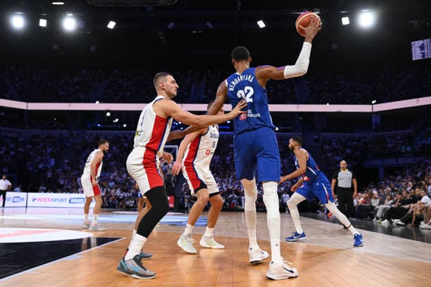 Victor Wembanyama during the 2027 World Cup warm-up match between France and Serbia at the CO™MET Arena in OrlÃ ans on 23 August 2026. - 23 08 2026 - France France OrlÃ ans -  JulienxMattiax xLexPictorium LePictorium_0339452