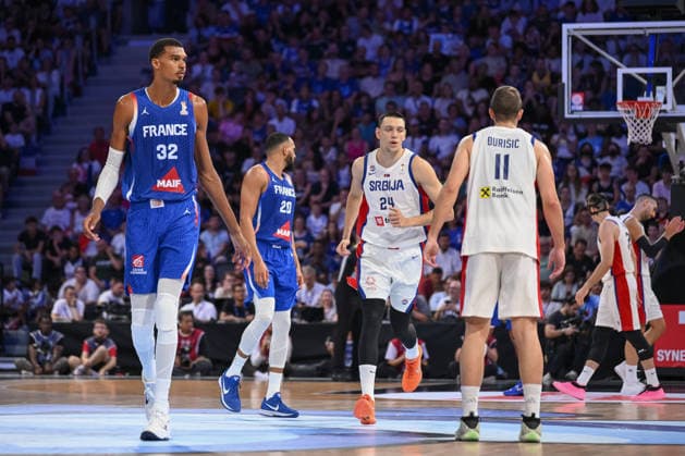 Victor Wembanyama during the 2027 World Cup warm-up match between France and Serbia at the CO™MET Arena in OrlÃ ans on 23 August 2026. - 23 08 2026 - France France OrlÃ ans -  JulienxMattiax xLexPictorium LePictorium_0339424