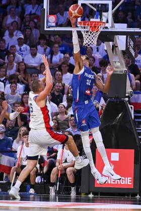 Victor Wembanyama during the 2027 World Cup warm-up match between France and Serbia at the CO™MET Arena in OrlÃ ans on 23 August 2026. - 23 08 2026 - France France OrlÃ ans -  JulienxMattiax xLexPictorium LePictorium_0339453
