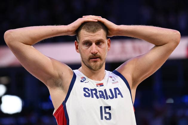 Nikola Jokic during the 2027 World Cup warm-up match between France and Serbia at the CO MET Arena in OrlÃ ans on 23 August 2026. - 23 08 2026 - France France OrlÃ ans -  JulienxMattiax xLexPictorium LePictorium_0339487