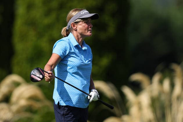 REPRO FREE *PRESS RELEASE NO REPRODUCTION FEE* EDITORIAL USE ONLY Australian Spoons All-Ireland Final, Longford Golf Club, Longford 24 8 2026 A competitor follows her shot down the first A competitor follows her shot down the first 24 8 2026  Copyright: xx BB3_7825
