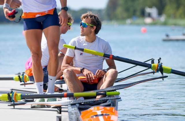 AMSTERDAM - Rik Rienks of the Men s Four without cox during the World Rowing Championships at the Bosbaan in the Amsterdam Forest. IRIS VAN DEN BROEK ANP xVIxANPxSportx xxANPxIVx 566191569 originalFilename: 566191569.jpg