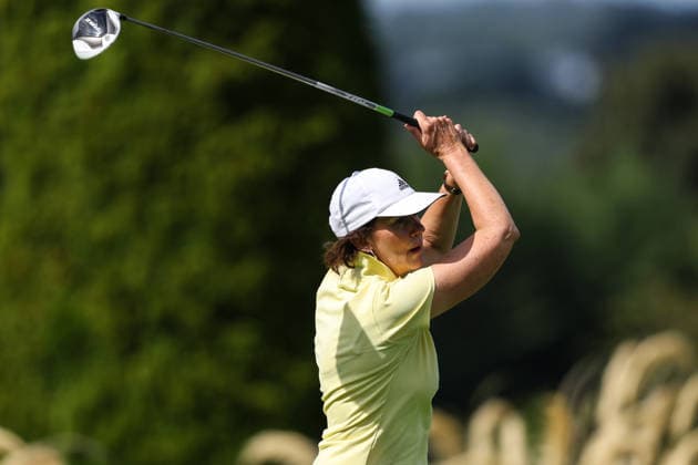 REPRO FREE *PRESS RELEASE NO REPRODUCTION FEE* EDITORIAL USE ONLY Australian Spoons All-Ireland Final, Longford Golf Club, Longford 24 8 2026 A member of the Adare Manor team tees off the first A member of the Adare Manor team tees off the first 24 8 2026  Copyright: xx BB3_7902