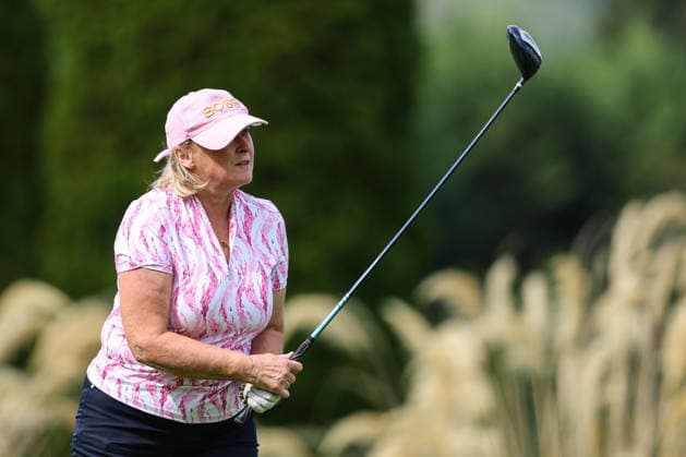 REPRO FREE *PRESS RELEASE NO REPRODUCTION FEE* EDITORIAL USE ONLY Australian Spoons All-Ireland Final, Longford Golf Club, Longford 24 8 2026 A member of the Fintona team tees off the first A member of the Fintona team tees off the first 24 8 2026  Copyright: xx BB3_7973