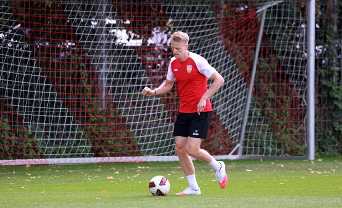 24.08.26 VfB Stuttgart Training Deutschland, Stuttgart, 24.08.2026, Fussball, Bundesliga, Saison 2026 2027, VfB Stuttgart Training: Chris Führich. *** August 24, 2026 VfB Stuttgart Practice Germany, Stuttgart, August 24, 2026, Soccer, Bundesliga, 2026–2027 Season, VfB Stuttgart Practice Chris Führich
