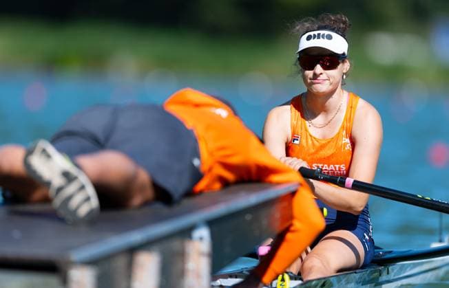 AMSTERDAM - Femke van de Vliet in action during the heats for the women s lightweight single scull at the World Rowing Championships on the Bosbaan in the Amsterdam Forest. IRIS VAN DEN BROEK ANP xVIxANPxSportx xxANPxIVx 566194952 originalFilename: 566194952.jpg