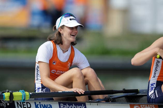 RECORD DATE NOT STATED 24th August 2026; Bosbaan, Amsterdam, Holland, Netherlands; 2026 World Rowing Championships, Day One; Claire de Kok of the Dutch Womens Eight (W8+) AnthonyxBenoit
