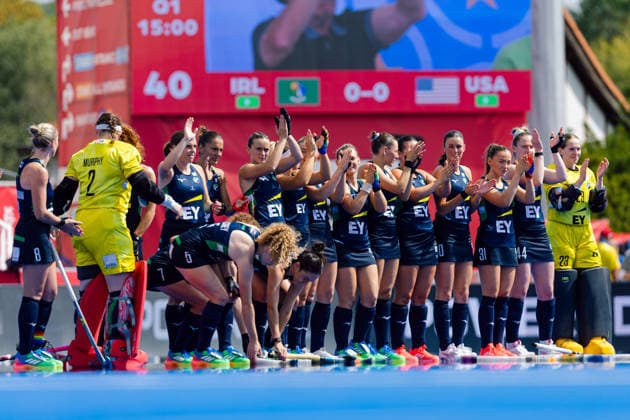 2026 Women s FIH Hockey World Cup, Belfius Hockey Arena, Wavre, Belgium 24 8 2026 Ireland vs United States A view of the Ireland team during the anthems A view of the Ireland team during the anthems 24 8 2026  Copyright: xx RJ2_3122 20260824