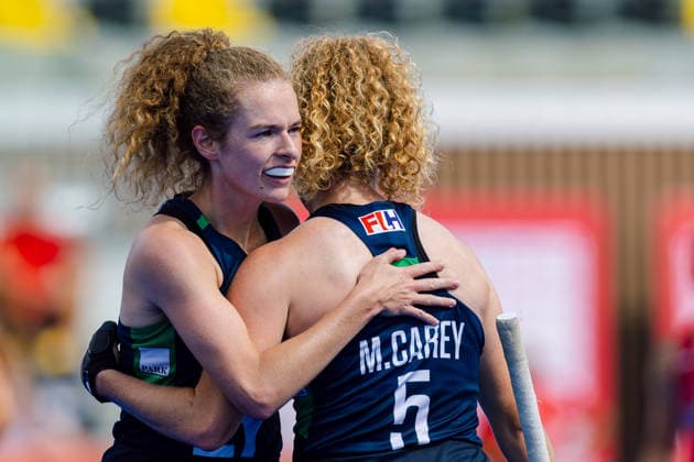 2026 Women s FIH Hockey World Cup, Belfius Hockey Arena, Wavre, Belgium 24 8 2026 Ireland vs United States Niamh Carey of Ireland celebrates with teammate Michelle Carey after she scores her sides 1st goal of the match Niamh Carey celebrates with teammate Michelle Carey after she scores her sides 1st goal of the match 24 8 2026  Copyright: xx RJ2_3254 20260824