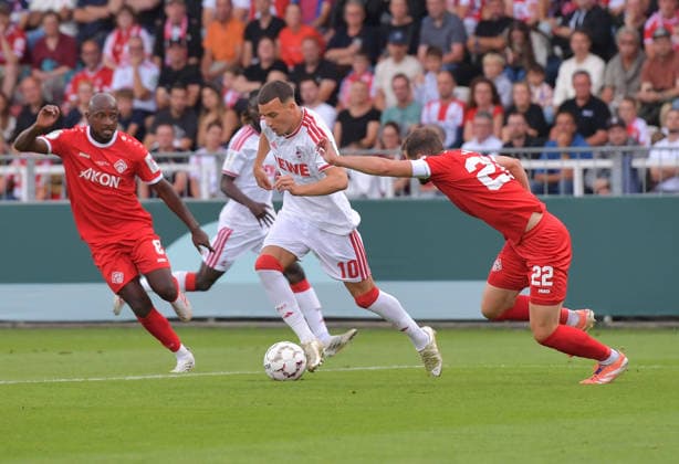 24.08.2026, xblx, Fussball DFB Pokal 1.Runde, Kickers Wuerzburg - 1.FC Köln v.l. David Kinsombi (Würzburger Kickers), Said El Mala (1. FC Köln) , Daniel Hägele Haegele (Würzburger Kickers) Wuerzburg *** August 24, 2026, xblx, Soccer DFB Cup First Round, Würzburger Kickers vs. 1. FC Köln: David Kinsombi (Würzburger Kickers), Said El Mala (1. FC Köln), Daniel Hägele (Würzburger Kickers)