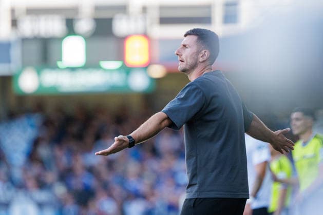 Orest Shala (Cheftrainer) aergert sich und gestikuliert GER, SC Verl vs. Hamburger SV, Fussball, DFB-Pokal, 1. Runde, Spielzeit 2026 2027, 24.08.2026 DFL Regulations prohibit any use of photographers as image sequences and or quasi-video. GER, SC Verl vs. Hamburger SV, Fussball, DFB-Pokal, 1. Runde, Spielzeit 2026 2027, 24.08.2026 Verl *** Orest Shala, head coach, is annoyed and gesturing—GER, SC Verl vs. Hamburger SV, soccer, DFB Cup, 1st round, 2026–2027 season, August 24, 2026 DFL regulations prohibit the use of photographers’ images as image sequences and or quasi-video footage GER, SC Verl vs. Hamburger SV, Soccer, DFB Cup, Round 1, 2026–2027 season, August 24, 2026 Verl Copyright: xEibner-Pressefoto JanxRollingerx EP_JSK