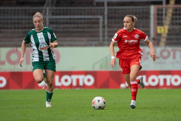 24.08.2026, xhfmx, Fussball Google Pixel Frauen Bundesliga, 1. FSV Mainz 05 - SV Werder Bremen Elena Dhont (Werder Bremen, 31) Mainz *** August 24, 2026, xhfmx, Soccer Google Pixel Women s Bundesliga, 1 FSV Mainz 05 SV Werder Bremen Elena Dhont Werder Bremen, 31 Mainz