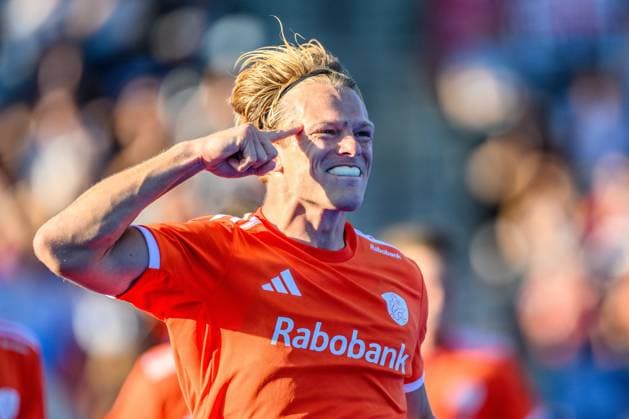 AMSTELVEEN, 24-08-2026, Wagener Stadion, FIH Hockey World Cup 2026 Men, 2026. Jip Janssen scores and celebrates during the game Netherlands - England (men). Netherlands - England (men)  x206022640x Copyright:
