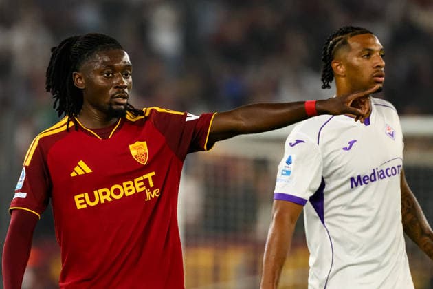 Manu Kone of AS Roma gestures during the Serie A 2026 2027 football match between AS Roma and ACF Fiorentina at Stadio Olimpico in Rome (Italy), August 24, 2026. andreaxstaccioli