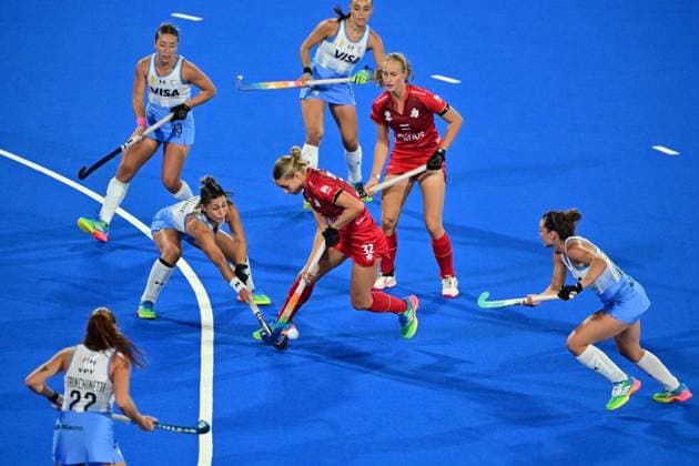 RECORD DATE NOT STATED Belgium s Louise Dewaet pictured during a Field hockey, Feldhockey game between Belgian national team, Nationalteam Red Panthers and Argentina, at the women s 2026 Hockey World Cup, on Monday 24 August 2026 in Wavre. The 2026 edition of the Hockey World Cup takes place in Belgium and The Netherlands from August 15 to August 30. DIRKxWAEM  x184196527x