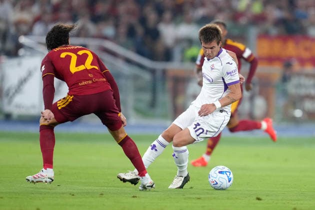 ROME, ITALY, AUGUST 24: Franco Mastantuono of ACF Fiorentina during the Serie A match between As Roma and ACF Fiorentina in Rome, Italy. Copyright: xFOTOAGENZIAx