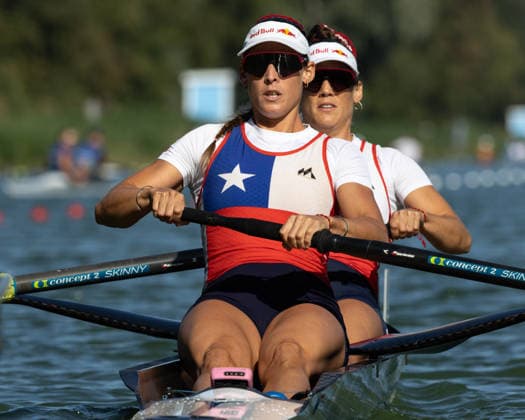 RECORD DATE NOT STATED 24th August 2026; Bosbaan, Amsterdam, Holland, Netherlands; 2026 World Rowing Championships, Day One; Heat Race; Chile Womens Pair (W2-) with Melita Abraham and Antonia Abraham AnthonyxBenoit