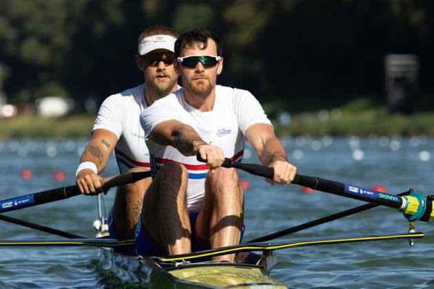 RECORD DATE NOT STATED 24th August 2026; Bosbaan, Amsterdam, Holland, Netherlands; 2026 World Rowing Championships, Day One; Heat Race; Great Britain Mens Pair (M2-) with Matt Aldridge and Fergus Woolnough AnthonyxBenoit