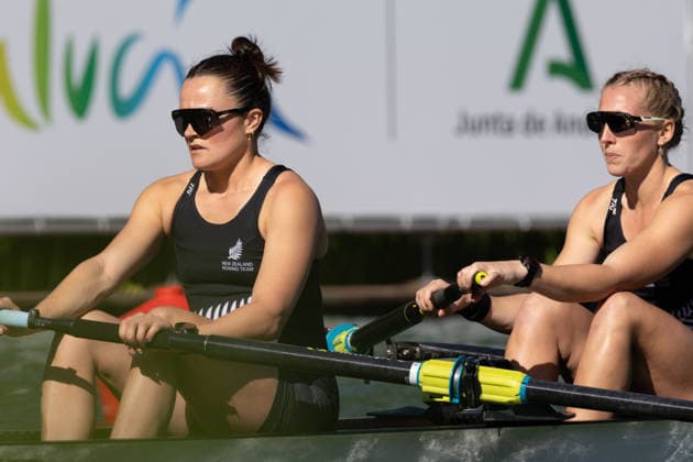 RECORD DATE NOT STATED 24th August 2026; Bosbaan, Amsterdam, Holland, Netherlands; 2026 World Rowing Championships, Day One; Heat Race; New Zealand Womens Pair (W2-) with Juliette Lequeux and Katherine Lush AnthonyxBenoit